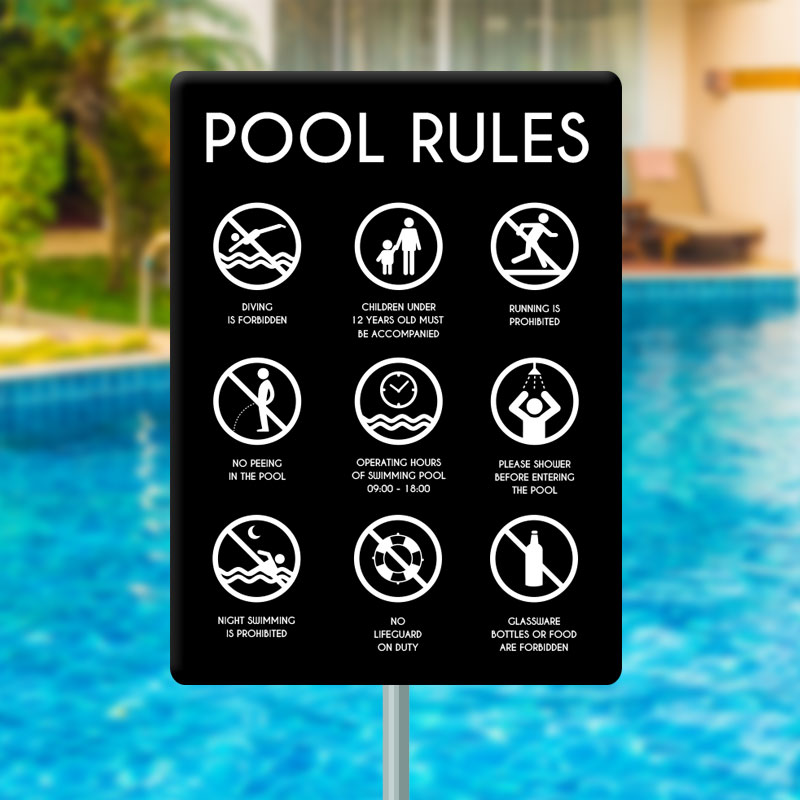 Σήμανση Πισίνας - Pool Rules
